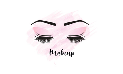 Modern logo for makeup artists. Eye icon with makeup