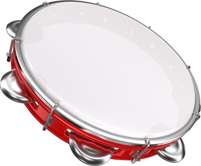 Realistic tambourine supported on base