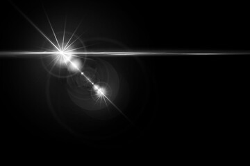 white glowing lens flare light