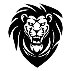 Lion silhouette logo symbol design illustration. Clean logo mark design. Illustration for personal or commercial business branding.