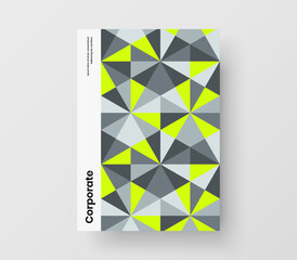 Trendy mosaic pattern brochure layout. Modern pamphlet A4 design vector concept.