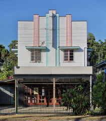 Two-story reinforced-concete white Art Deco building on Sheridan Street. Cairns-Australia-363