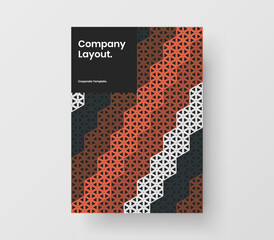 Simple booklet vector design illustration. Minimalistic geometric pattern catalog cover layout.