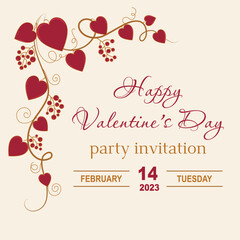 Fototapeta na wymiar happy valentines day party invitation