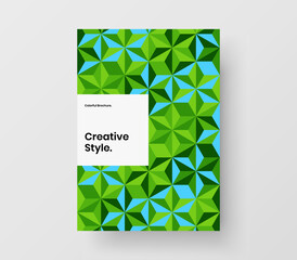 Multicolored geometric shapes annual report illustration. Vivid placard A4 design vector layout.