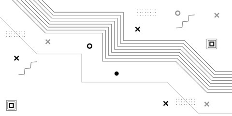 Minimal White Background with Geometric Shape and Line
