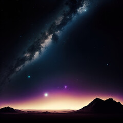 art illustration of the night sky . Generative AI