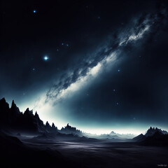 Fototapeta premium art illustration of the night sky . Generative AI