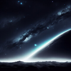 Naklejka premium art illustration of the night sky . Generative AI