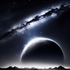 Fototapeta na wymiar art illustration of the night sky . Generative AI