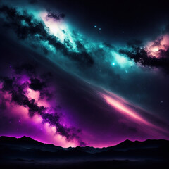 Obraz na płótnie Canvas art illustration of the night sky . Generative AI