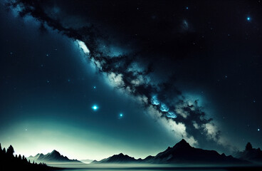 Obraz na płótnie Canvas art illustration of the night sky . Generative AI