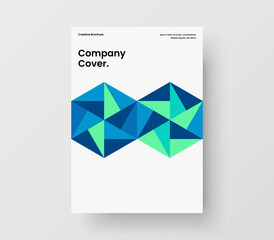 Amazing placard A4 design vector template. Unique geometric pattern corporate brochure layout.