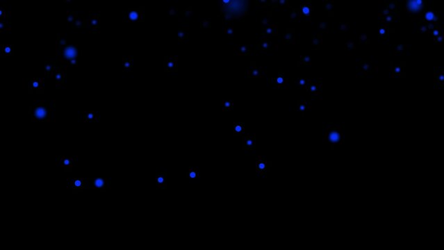 Motion design blue particles move smoothly across the screen. dark background. Motion graphics indigo plexus 4k, blue plexus.