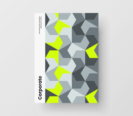 Fototapeta premium Minimalistic mosaic pattern journal cover template. Trendy flyer A4 design vector layout.