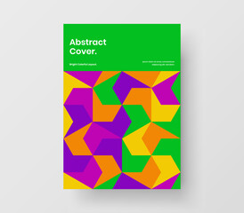 Fototapeta premium Premium poster A4 vector design template. Trendy mosaic shapes brochure concept.