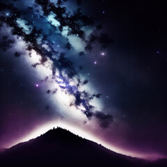 Fototapeta premium art illustration of the night sky . Generative AI
