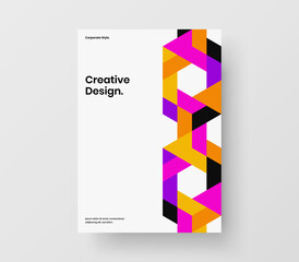 Original geometric tiles postcard illustration. Creative cover vector design layout.