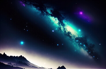 art illustration of the night sky . Generative AI