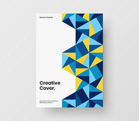 Clean book cover vector design layout. Isolated geometric shapes placard concept.