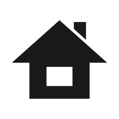House icon. Home icon. House symbol. Black house icon on a white background. Vector illustration.