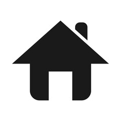 House icon. Home icon. House symbol. Black house icon on a white background. Vector illustration.