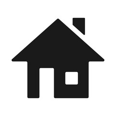 House icon. Home icon. House symbol. Black house icon on a white background. Vector illustration.