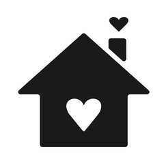 House icon. Home icon. House symbol. Black house icon on a white background. Vector illustration.