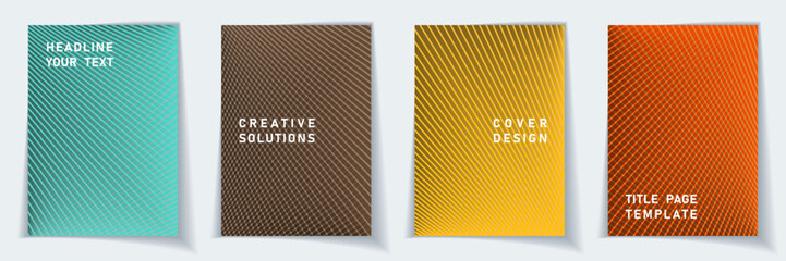 Crossed lines halftone cover page templates batch