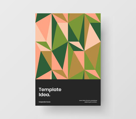 Clean catalog cover A4 vector design layout. Amazing geometric tiles corporate identity illustration.