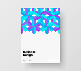 Unique presentation vector design concept. Original geometric hexagons brochure template.