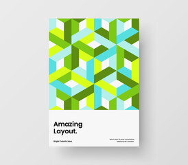 Amazing mosaic pattern annual report template. Modern company identity design vector concept.