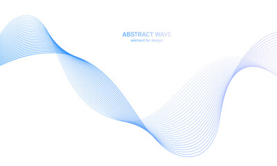 Abstract colorfull wave element for design. Digital frequency track equalizer. Stylized line art background.Vector illustration.Wave with lines created using blend tool.Curved wavy line, smooth stripe