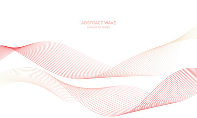 Abstract colorfull wave element for design. Digital frequency track equalizer. Stylized line art background.Vector illustration.Wave with lines created using blend tool.Curved wavy line, smooth stripe