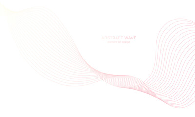 Abstract colorfull wave element for design. Digital frequency track equalizer. Stylized line art background.Vector illustration.Wave with lines created using blend tool.Curved wavy line, smooth stripe