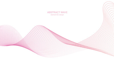 Abstract colorfull wave element for design. Digital frequency track equalizer. Stylized line art background.Vector illustration.Wave with lines created using blend tool.Curved wavy line, smooth stripe