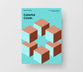 Premium catalog cover design vector concept. Fresh geometric pattern leaflet illustration.