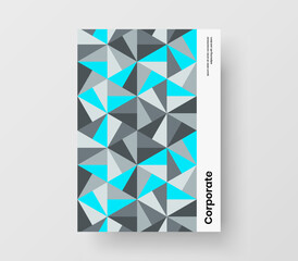 Trendy journal cover vector design template. Minimalistic mosaic tiles postcard layout.