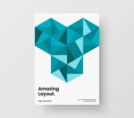 Fototapeta premium Isolated mosaic hexagons booklet illustration. Unique postcard vector design concept.