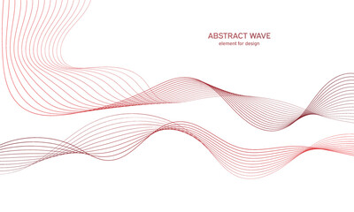 Abstract colorfull wave element for design. Digital frequency track equalizer. Stylized line art background.Vector illustration.Wave with lines created using blend tool.Curved wavy line, smooth stripe