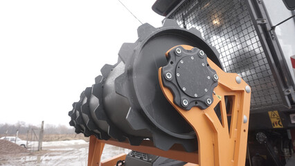 Forestry mulcher in Ukraine. Mulching the trees