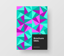 Minimalistic poster design vector layout. Amazing mosaic shapes journal cover concept.