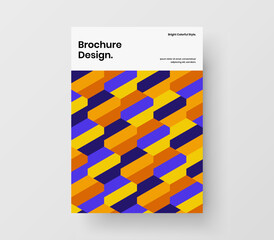 Abstract journal cover A4 design vector illustration. Minimalistic geometric hexagons flyer layout.