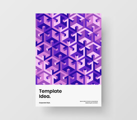 Clean geometric shapes catalog cover concept. Abstract poster A4 vector design layout.