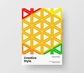 Trendy mosaic pattern handbill template. Modern annual report A4 vector design layout.