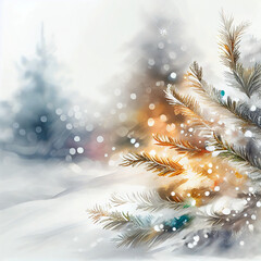 Fototapeta na wymiar christmas tree on snow