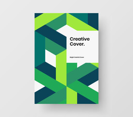 Bright mosaic hexagons corporate identity illustration. Fresh brochure vector design layout.