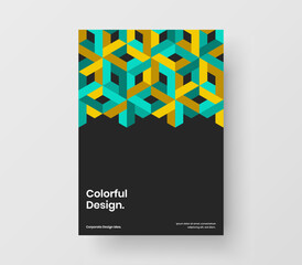 Abstract banner A4 vector design layout. Original geometric tiles leaflet illustration.