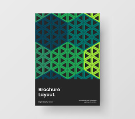 Vivid handbill design vector template. Multicolored geometric shapes annual report concept.