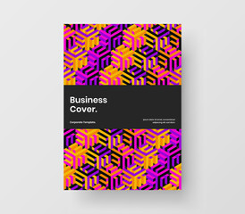 Abstract corporate identity vector design template. Bright geometric hexagons book cover illustration.